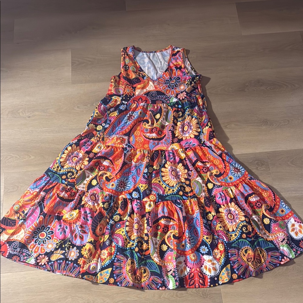Vibrant Multicolor Sleeveless Maxi Dress